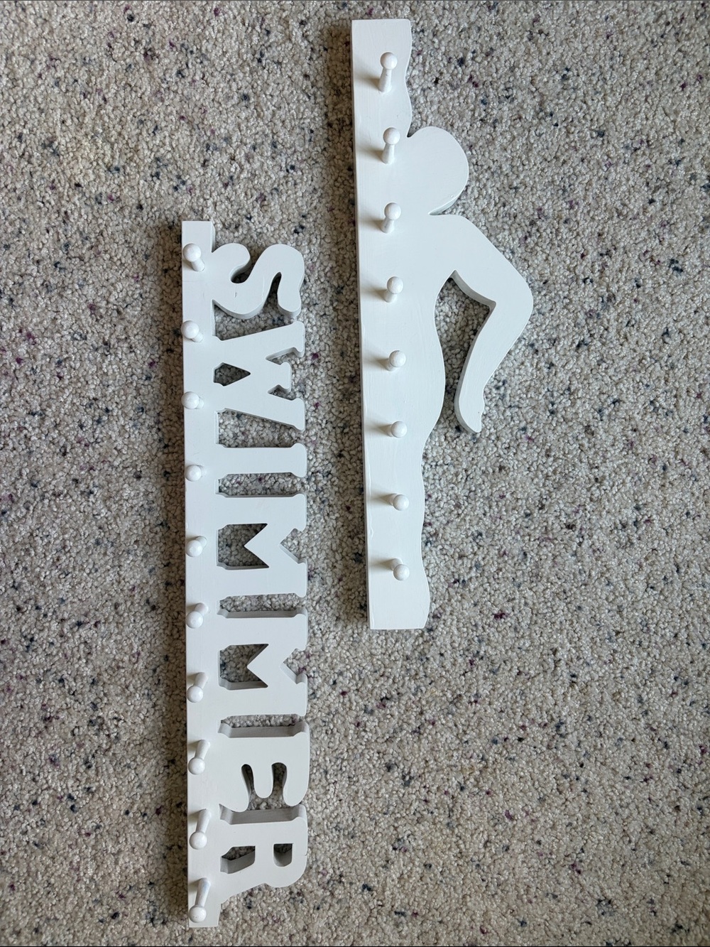 White Swim Medals Hooks